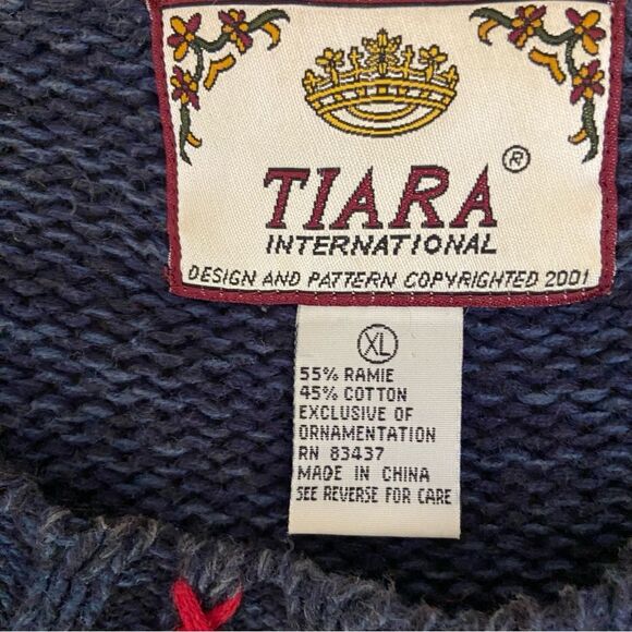 Vintage Tiara Int. Holiday “Snowman” Sweater size XL Christmas Novelty Cottage - Picture 5 of 9